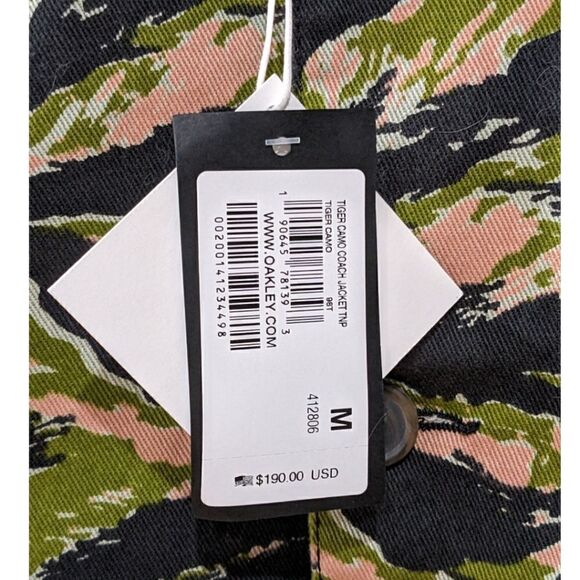 Oakley Tiger Camo Coach Jacket Green Insulated Cotton Canvas - Medium NWT - Picture 10 of 13